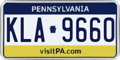 PA license plate KLA9660