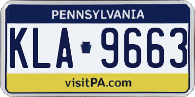 PA license plate KLA9663