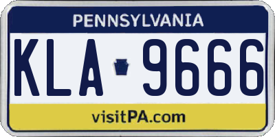 PA license plate KLA9666
