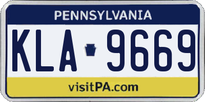 PA license plate KLA9669