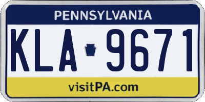 PA license plate KLA9671