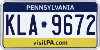 PA license plate KLA9672