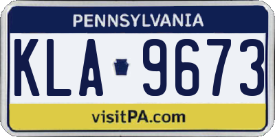 PA license plate KLA9673