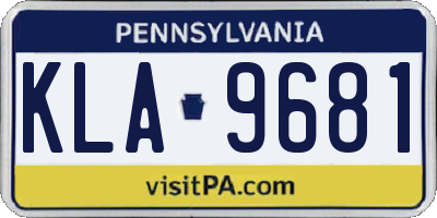 PA license plate KLA9681