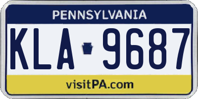 PA license plate KLA9687