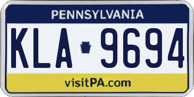 PA license plate KLA9694