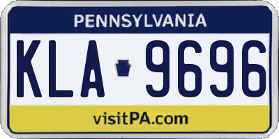 PA license plate KLA9696