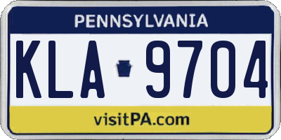 PA license plate KLA9704