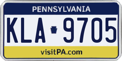 PA license plate KLA9705