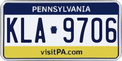 PA license plate KLA9706