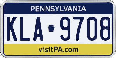 PA license plate KLA9708