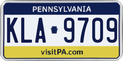 PA license plate KLA9709