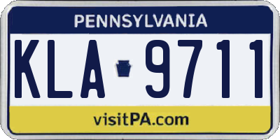 PA license plate KLA9711