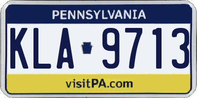 PA license plate KLA9713