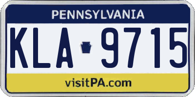 PA license plate KLA9715