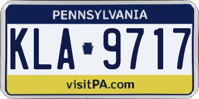 PA license plate KLA9717