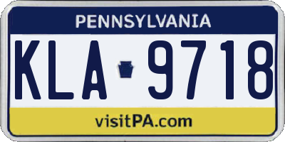 PA license plate KLA9718