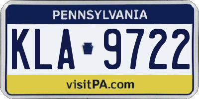 PA license plate KLA9722