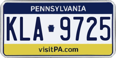 PA license plate KLA9725