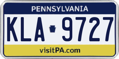 PA license plate KLA9727