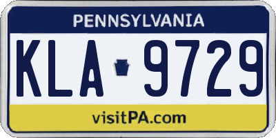 PA license plate KLA9729