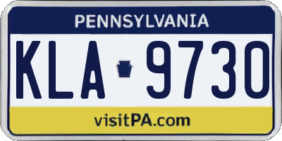 PA license plate KLA9730