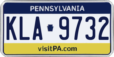 PA license plate KLA9732