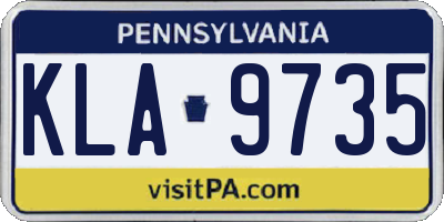 PA license plate KLA9735