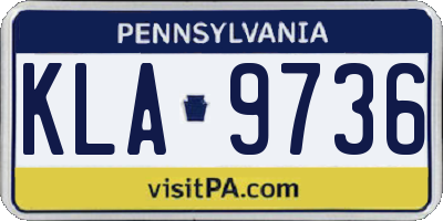 PA license plate KLA9736