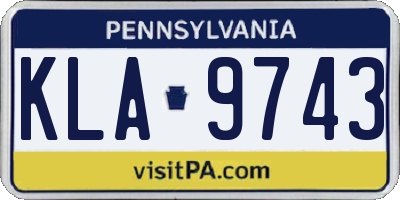 PA license plate KLA9743
