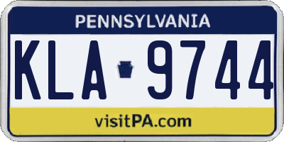 PA license plate KLA9744