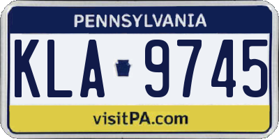 PA license plate KLA9745
