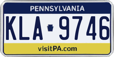 PA license plate KLA9746