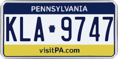 PA license plate KLA9747