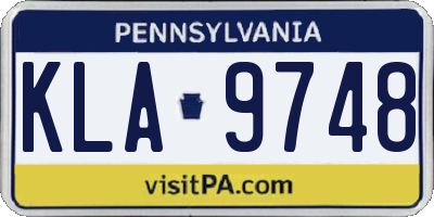 PA license plate KLA9748