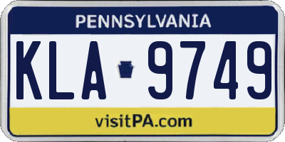 PA license plate KLA9749