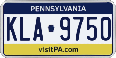 PA license plate KLA9750