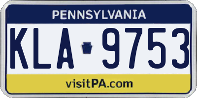 PA license plate KLA9753