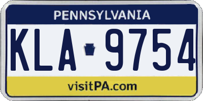 PA license plate KLA9754