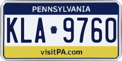 PA license plate KLA9760