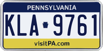 PA license plate KLA9761