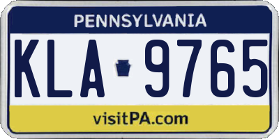 PA license plate KLA9765