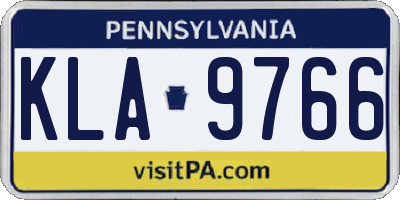 PA license plate KLA9766