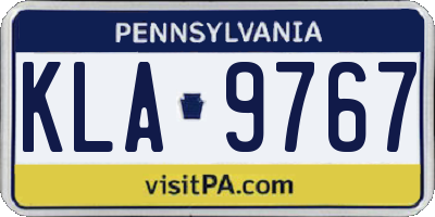 PA license plate KLA9767