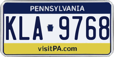 PA license plate KLA9768