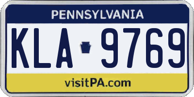 PA license plate KLA9769