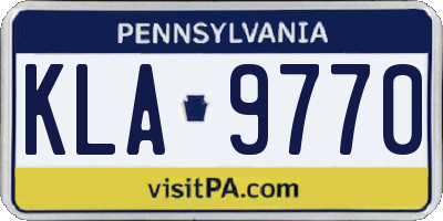 PA license plate KLA9770