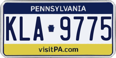 PA license plate KLA9775