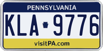 PA license plate KLA9776