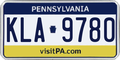PA license plate KLA9780